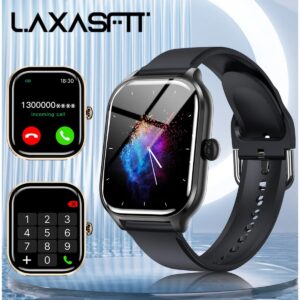 ساعة LAXASFIT الذكية للاتصال الصوتي، مراقبة الصحة لمدة 24 ساعة، أكثر من 100 وضع رياضي، ساعة ذكية بلوتوث